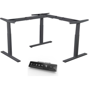 Infinity Electric Height Height Adjustable Desk Frame 2 Stage Leg 3 Motor Black