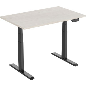 Ergovida Sit-Stand Desk Straight Electric Black Frame Lightwood 1500 x 750mm Top