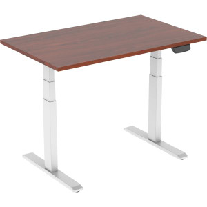 Ergovida Sit-Stand Desk Straight Electric White Frame Dark Walnut 1500 x 750mm Top