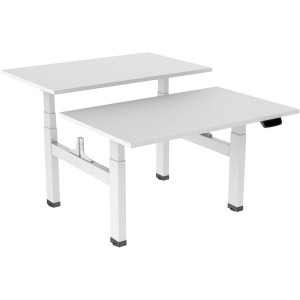 Ergovida Sit-Stand Desk Back to Back Electric White Frame 1800x750mm White Top