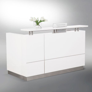 HUGO RECEPTION COUNTER W 1500 x D 950 x H 1150mm Gloss White