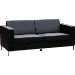 MILANO LEATHER LOUNGE W 1850 x H 770 x D 850mm Black