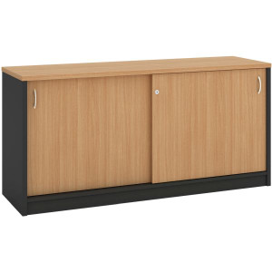 BUFFET 1800(W) X 450(D) X 720(H) SLIDING DOORS LOCKABLE BEECH / CHARCOAL