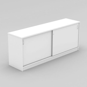 OM Classic Credenza Lockable 720Hx1800Wx450mmD Sliding Doors All White