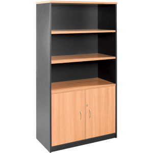 CABINET HALF DOOR 1800(H) X 900(W) X 450(D) BEECH / CHARCOAL