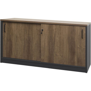 OM Premiere Storage Buffet 1800W x 450D x 720mmH Regal Walnut and Charcoal