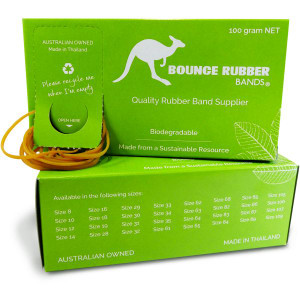 Bounce Rubber Bands Assorted Sizes Box 100gm ** ETA 25/5/2024 **
