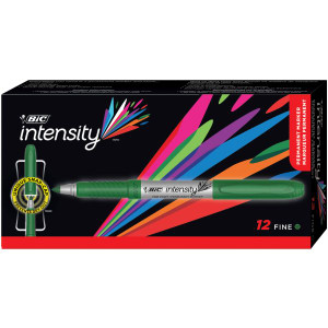Bic Intensity Permanent Marker Fine Green Box 12
