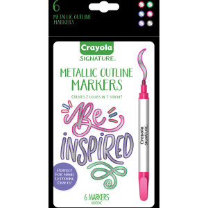 Crayola Signature Markers Metallic Outline Pack of 6