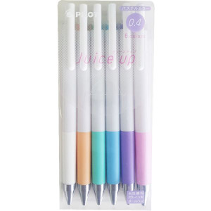 Pilot Juice Up Pastel Gel Pen Retractable 0.4mm Assorted Colours Wallet of 6