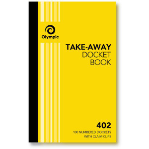 Olympic 402 Docket Book Single 93x150mm Take Away 100 Pages