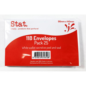 Stat Peel And Seal Envelope 11B Secretive White Pack of 25