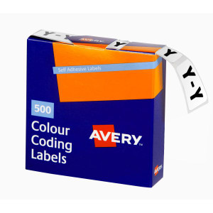 Avery Alphabet Coding Label Y Side Tab 25x38mm Wht Grey Pack of 500