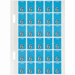 Avery Numeric Coding Label 6 Top Tab 20x30mm Blue Pack of 150