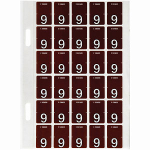 Avery Numeric Coding Label 9 Top Tab 20x30mm Brown Pack of 150