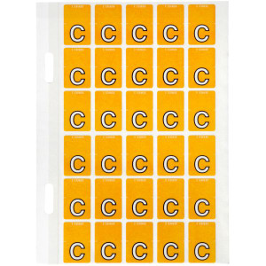 Avery Alphabet Coding Label C Top Tab 20x30mm Orange Pack of 150
