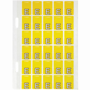Avery Alphabet Coding Label E Top Tab 20x30mm Yellow Pack of 150