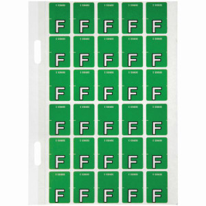 Avery Alphabet Coding Label F Top Tab 20x30mm L Green Pack of 150