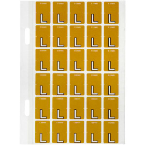 Avery Alphabet Coding Label L Top Tab 20x30mm Mustard Pack of 150