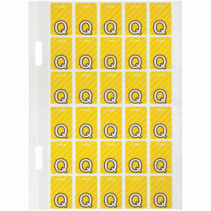Avery Alphabet Coding Label Q Side Tab 20x30mm Yellow Pack of 150