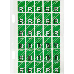 Avery Alphabet Coding Label R Side Tab 20x30mm L Green Pack of 150