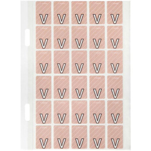 Avery Alphabet Coding Label V Side Tab 20x30mm Mauve Pack of 150