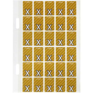 Avery Alphabet Coding Label X Top Tab 20x30mm Mustard Pack of 150