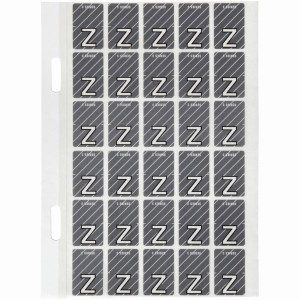 Avery Alphabet Coding Label Z Top Tab 20x30mm Grey Pack of 150