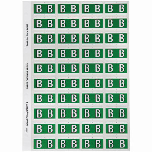 Avery Alphabet Coding Label B Side Tab 25x42mm D Green Pack of 240