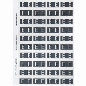 Avery Alphabet Coding Label E Side Tab 25x42mm Grey Pack of 240