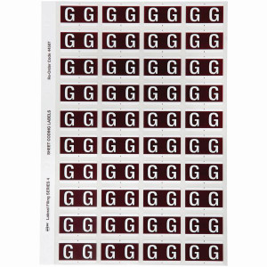 Avery Alphabet Coding Label G Side Tab 25x42mm Brown Pack of 240