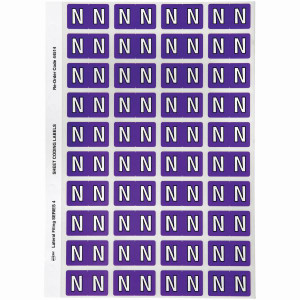 Avery Alphabet Coding Label N Side Tab 25x42mm Purple Pack of 240