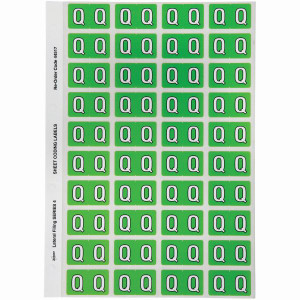 AVERY ALPHABET CODING LABEL Q SIDE TAB 25X42MM L/GREEN (Pack of 240)