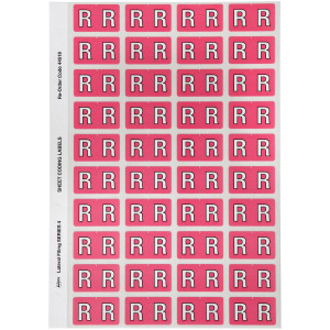 Avery Alphabet Coding Label R Side Tab 25x42mm Pink Pack of 240