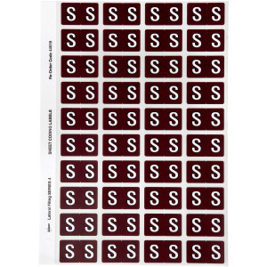 Avery Alphabet Coding Label S Side Tab 25x42mm Brown Pack of 240