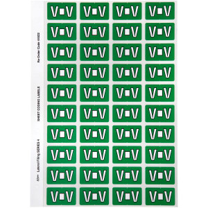 Avery Alphabet Coding Label V Side Tab 25x42mm D Green Pack of 240