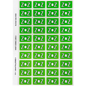 Avery Alphabet Coding Label Z Side Tab 25x42mm L Green Pack of 240