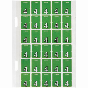 Avery Numeric Coding Label 4 Top Tab 20x30mm L Green Pack of 150