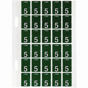 Avery Numeric Coding Label 5 Top Tab 20x30mm D Green Pack of 150