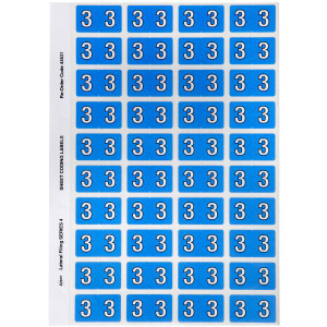 Avery Numeric Coding Label 3 Side Tab 25x42mm Blue Pack of 240
