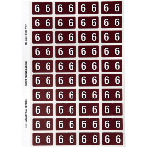 Avery Numeric Coding Label 6 Side Tab 25x42mm Brown Pack of 240