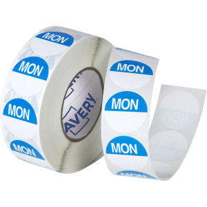 MONDAY ROUND LABELS BLUE 24MM 1000/ROLL