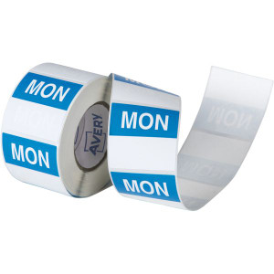MONDAY SQUARE LABELS BLUE 40MM 500/ROLL