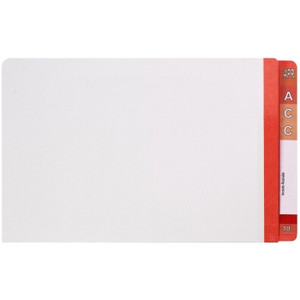 WHITE SHELF LATERAL FILE WITH RED TAB 388 x 242 mm, Legal, 35 mm expansion (Pack of 100)