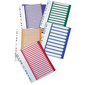 AVERY BRIGHT COLOUR DIVIDERS A4 1-10 INDEX BLUE