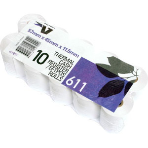 Victory Paper Thermal Roll 57x45x12mm 1 Ply Pack of 10 (194925)