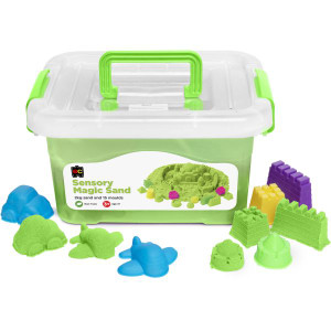 EC Sensory Magic Sand With Moulds 2kg Tub Green