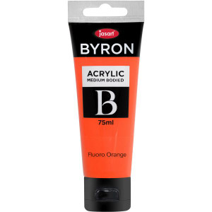Jasart Byron Acrylic Paint 75ml Fluoro Orange