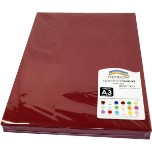 Rainbow Spectrum Board A3 220gsm Dark Red 100 Sheets