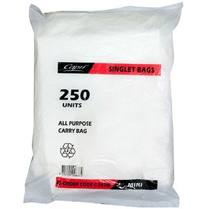 Capri All Purpose Singlet Carry Bags Extra Large White Pack of 250